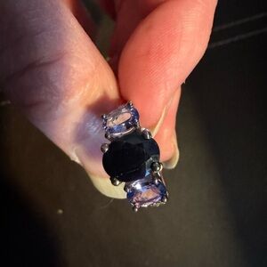 Black and Purple Gemstone Ring with Elegant Design